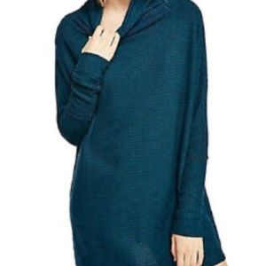 Free People We The Free Kitty Oversized Thermal Top Sweater Teal Size XS